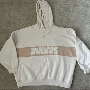 Adidas Womens Creme and Tan Hoodie Sweater
